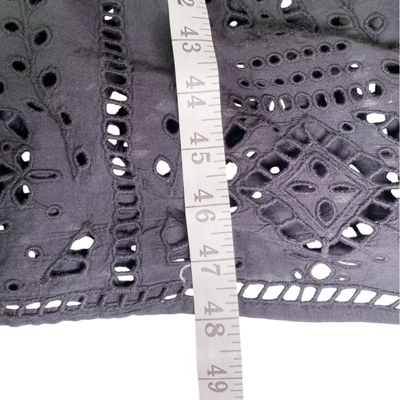 Good Hart Black Cotton Sleeveless Midi Dress with Eyelet Detail on Bottom - Picture 14 of 14